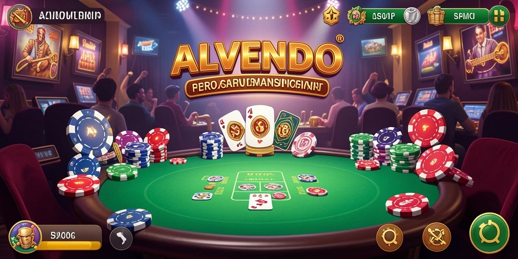 Screenshot utama ALVENDO menampilkan antarmuka permainan Kasino yang menarik.