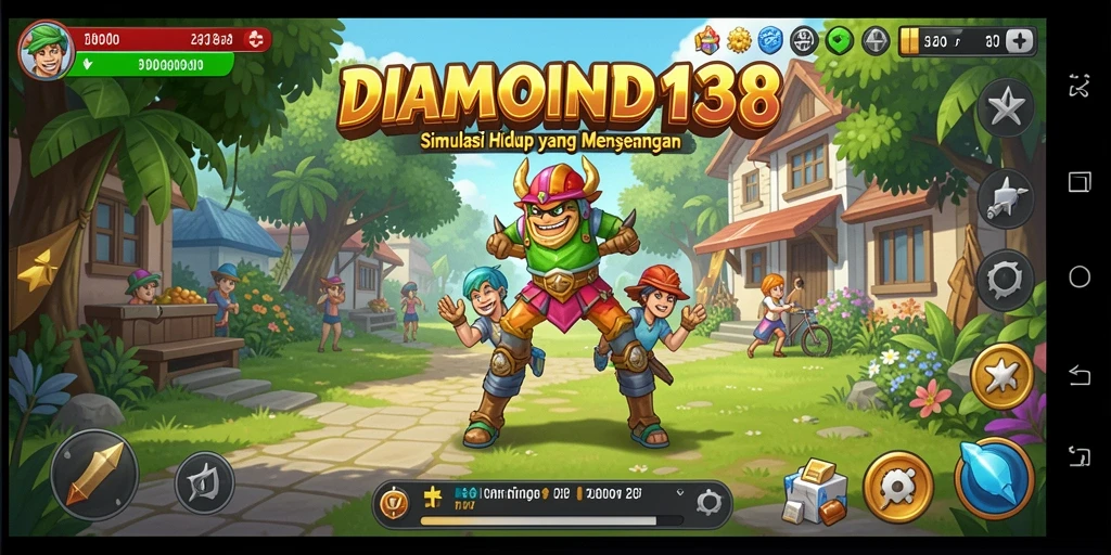 Tangkapan layar gameplay DIAMOND138 yang menunjukkan interaksi karakter.