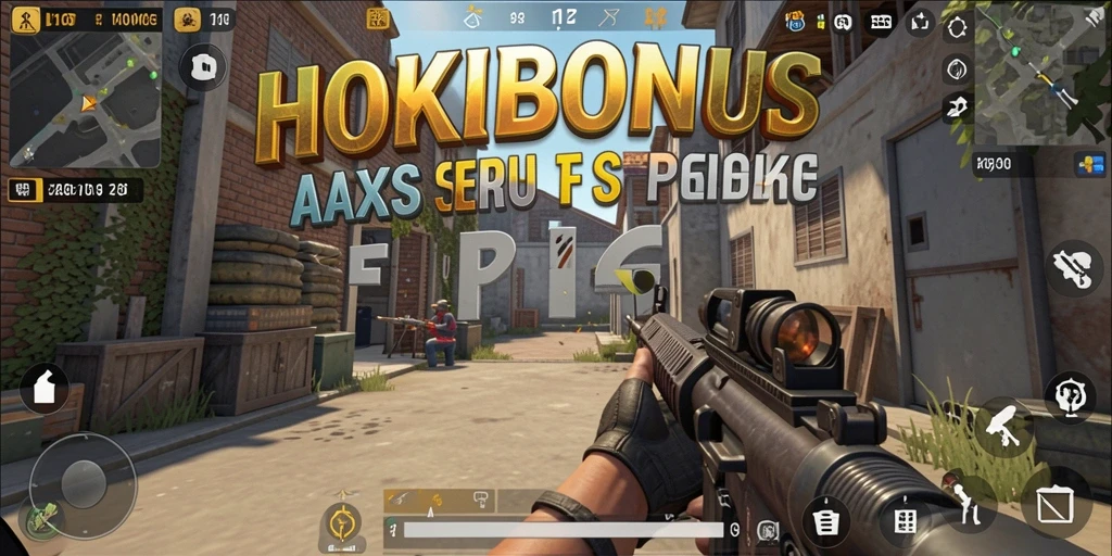 Tangkapan layar aksi intens dari gameplay HOKIBONUS di arena FPS.