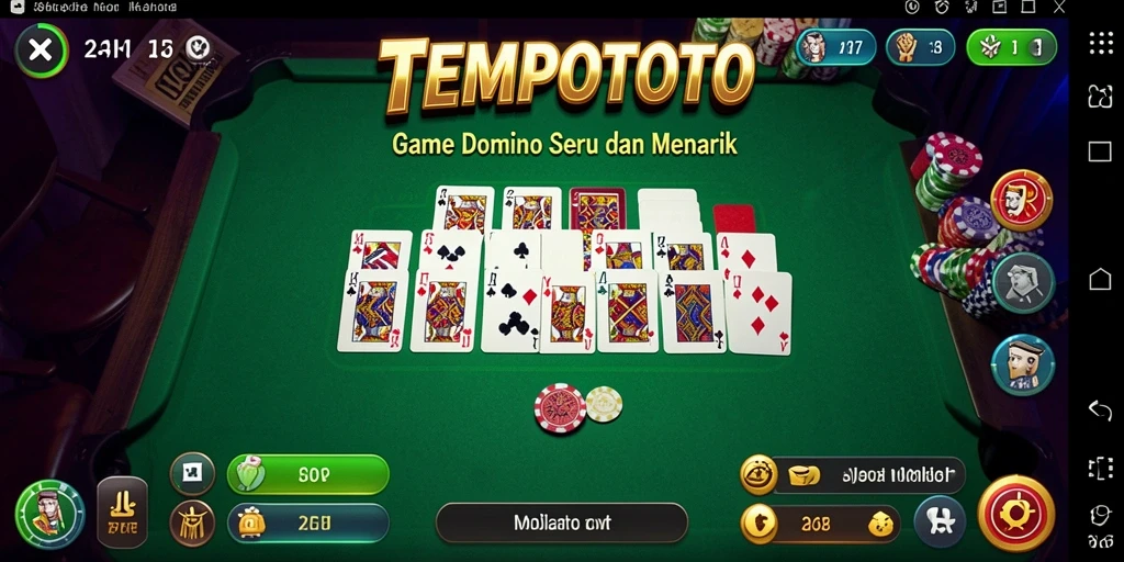 Tampilan gameplay seru dalam permainan Domino TEMPOTOTO.
